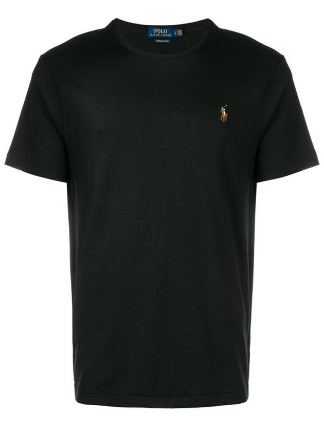 Embroidered Logo Pony Short Sleeve T-Shirt Black - POLO RALPH LAUREN - BALAAN 2