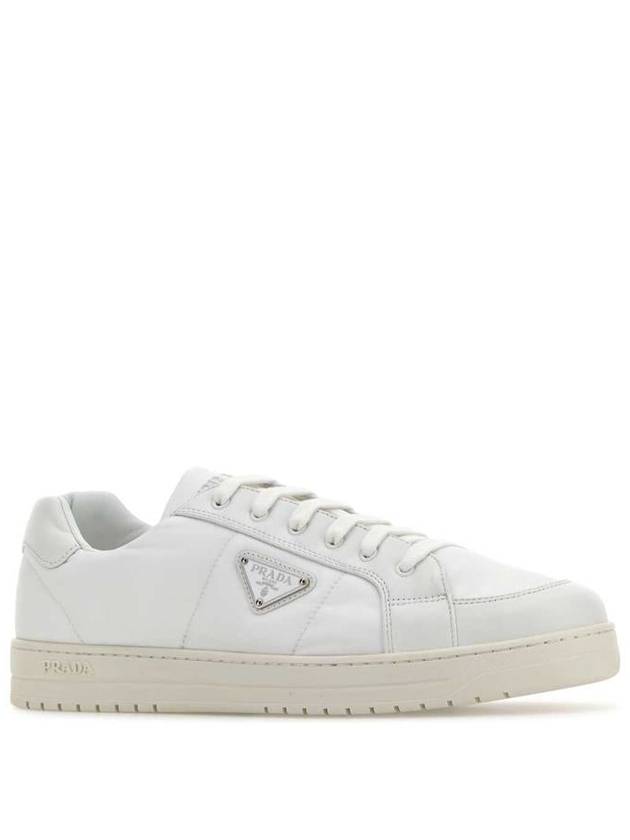 Downtown Nappa Leather Re-Nylon Low Top Sneakers White - PRADA - BALAAN 3