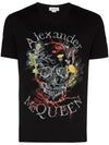 Botanical Logo Short Sleeve T-Shirt Black - ALEXANDER MCQUEEN - BALAAN 1