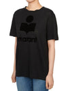 24 ss Linen T-shirt WITH Flock Logo TS0001FBA1N09E01BK B0650983016 - ISABEL MARANT ETOILE - BALAAN 3