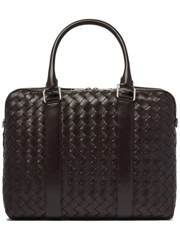 Intrecciato Leather Brief Case Brown - BOTTEGA VENETA - BALAAN 1