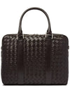 Intrecciato Leather Brief Case Brown - BOTTEGA VENETA - BALAAN 1