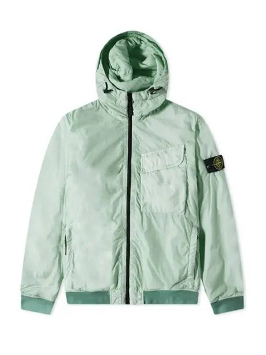 Men's Pocket Detail Full Length Hooded Jacket Sage - STONE ISLAND - BALAAN.