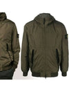 Men's Garment Dyed Crinkle Reps Recycled Nylon Primaloft TC Hooded Jacket Olive Green - STONE ISLAND - BALAAN 2