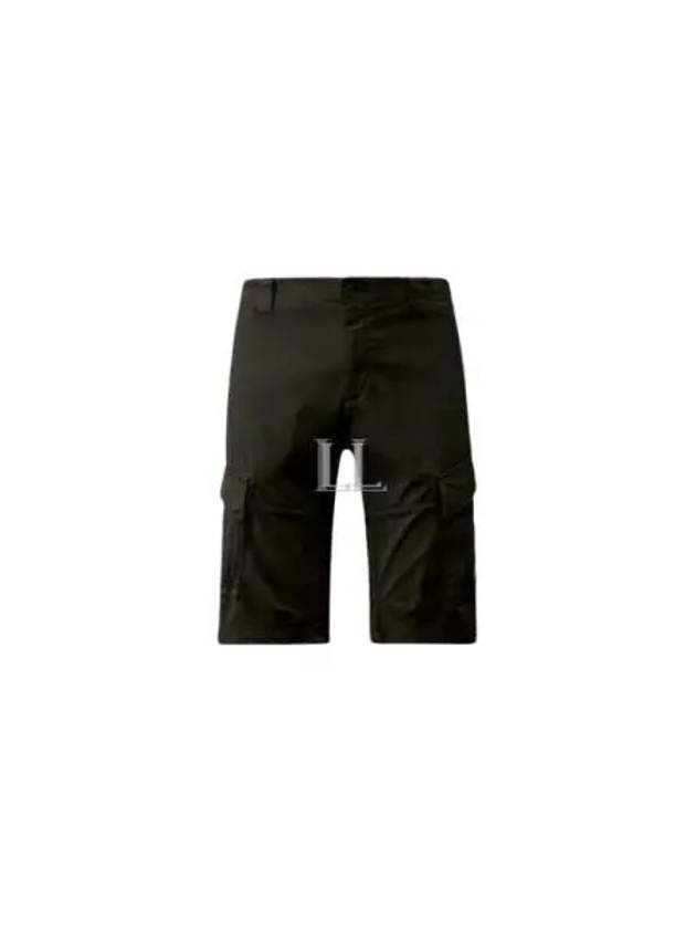 Stretch Satin Cargo Shorts Black - CP COMPANY - BALAAN 2