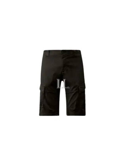 Stretch Satin Cargo Shorts Black - CP COMPANY - BALAAN 2