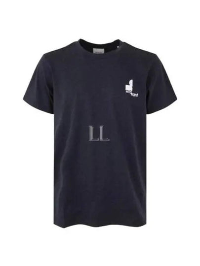 Zafferh Mini Logo Cotton Short Sleeve T-Shirt Navy - ISABEL MARANT - BALAAN 2