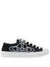 Plimsoll Logo Low-Top Sneakers Black - VIVIENNE WESTWOOD - BALAAN 2