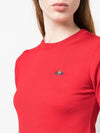 Women's ORB Logo Wool Silk Blend Crop Knit Top Red - VIVIENNE WESTWOOD - BALAAN 3