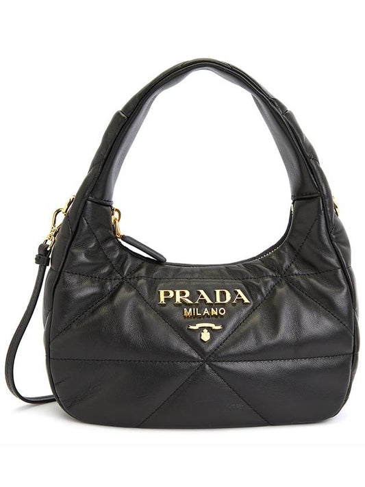 Nappa Leather Mini Bag with Topstitching Black - PRADA - BALAAN 2