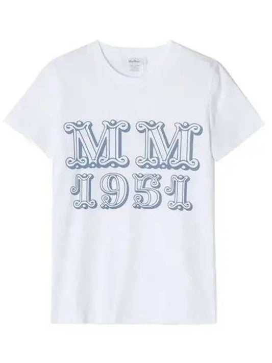 Women's Mincio Logo Cotton Short Sleeve T-Shirt White - MAX MARA - BALAAN 2