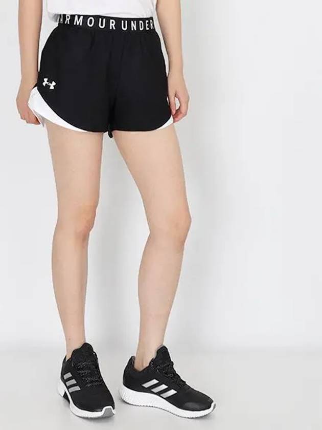 Women's Play Up 3 0 Shorts White Black - UNDER ARMOUR - BALAAN 2