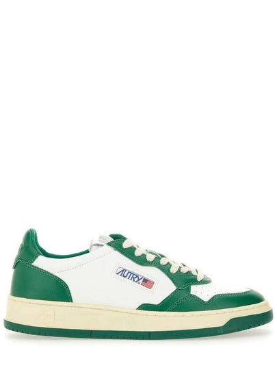 Men's Medalist Leather Low Top Sneakers Green - AUTRY - BALAAN 2