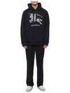 Embroidered Logo Hoodie Black - BURBERRY - BALAAN 4