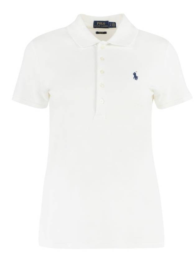 Women's Julie Embroidered Logo Short Sleeve Polo Shirt White - POLO RALPH LAUREN - BALAAN 2