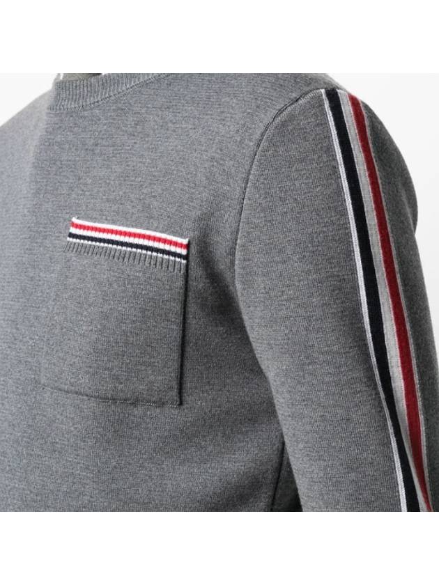 Men's Stripe Wool Knit Top Grey - THOM BROWNE - BALAAN 6