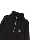 Cable Half Zip-Up Sweater Black - THE GREEN LAB - BALAAN 8