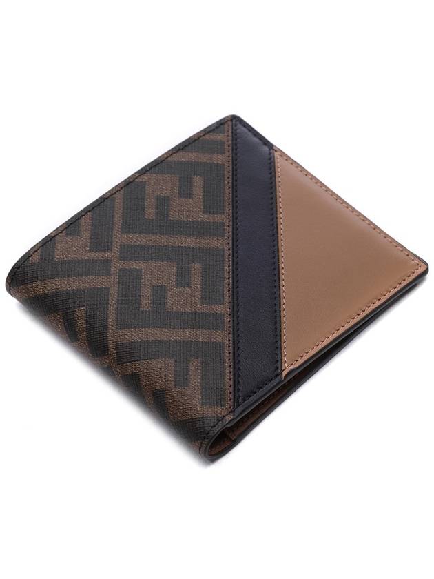 FF Logo Fabric Half Wallet Brown - FENDI - BALAAN 6