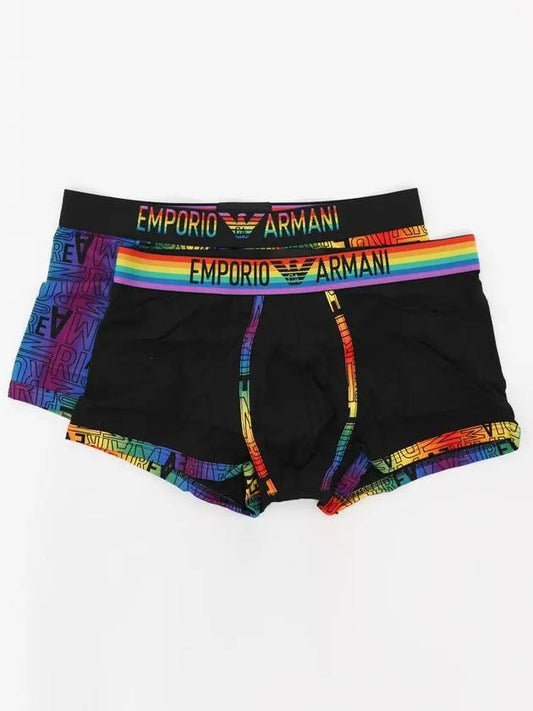 Rainbow Logo Print Briefs 2-Pack Set - EMPORIO ARMANI - BALAAN 2