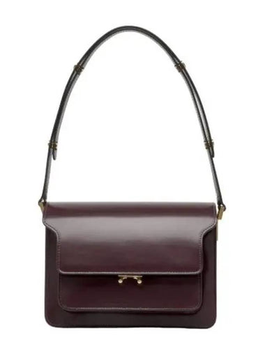 Medium Shiny Leather Trunk Shoulder Bag Wine - MARNI - BALAAN 1