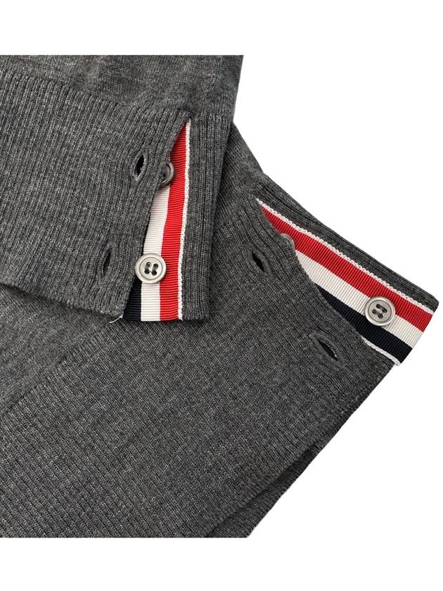 Merino Striped Crew Neck Knit Top Grey - THOM BROWNE - BALAAN 5