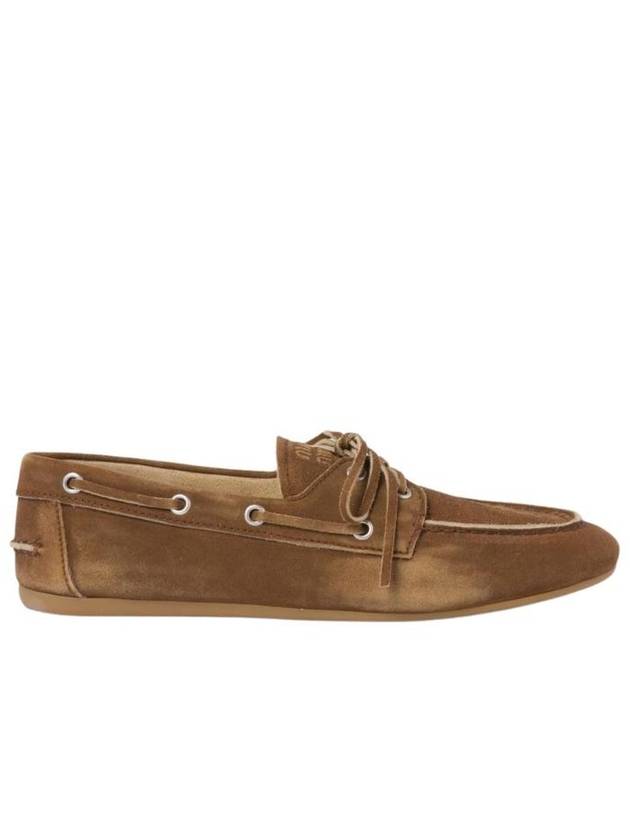 Faded Unlined Suede Loafers Cinnamon - MIU MIU - BALAAN 1