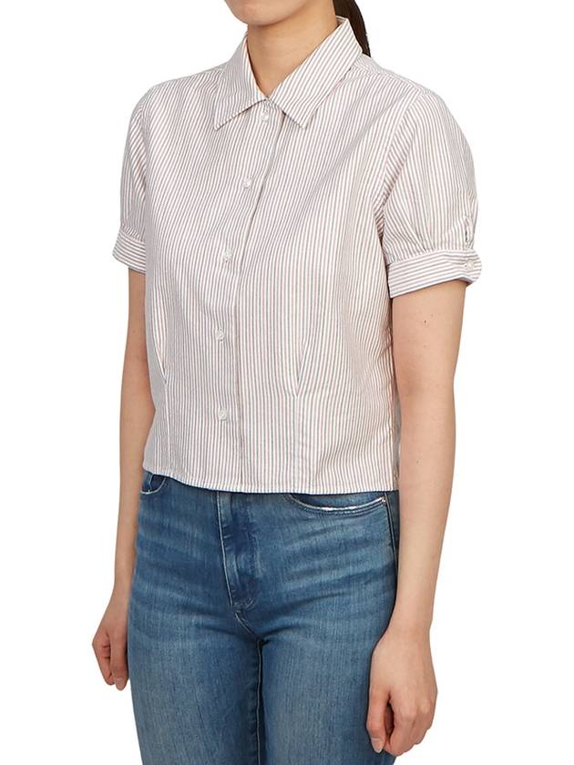 Stripe Oxford Short Sleeve Shirt Red - THOM BROWNE - BALAAN 5