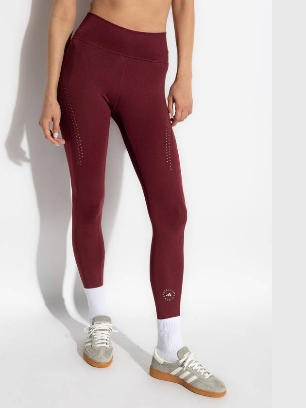 ADIDAS By Stella McCartney Training Leggings With Logo, Women's, Burgundy - ADIDAS - BALAAN 3