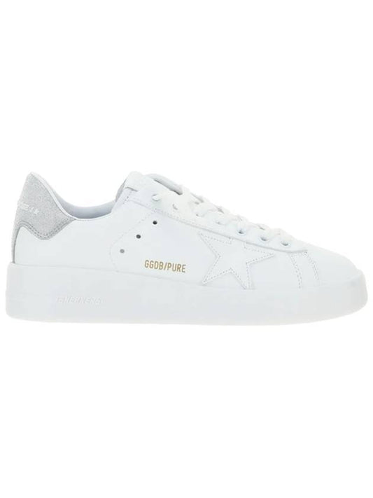 Purestar White Silver Glitter Heel Tab Sneakers - GOLDEN GOOSE - BALAAN 1
