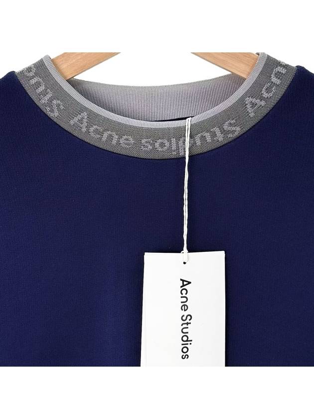 XS Men s Full Tone Neck Logo Overfit Sweatshirt Navy - ACNE STUDIOS - BALAAN 4