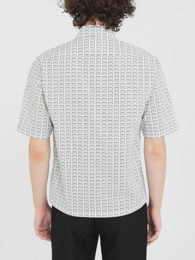 Fragile Printed Cotton Short Sleeve Shirt White Black - MAISON MARGIELA - BALAAN 4