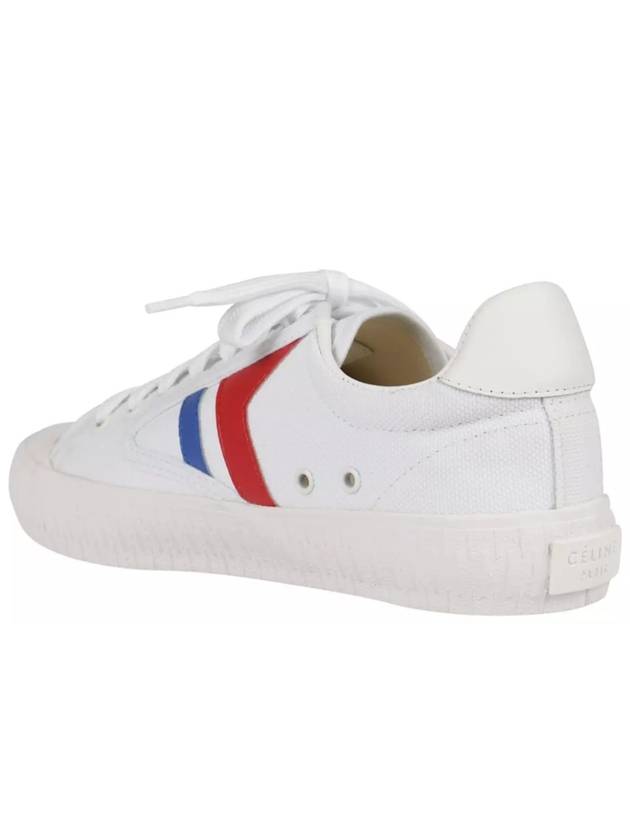 Plimsoll Canvas Low Top Sneakers White - CELINE - BALAAN 4