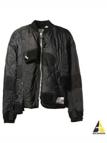 Maison Mihara Yasuhiro Patchwork Quilted Bomber Jacket Black A09BL055 - MAISON MIHARA YASUHIRO - BALAAN 1