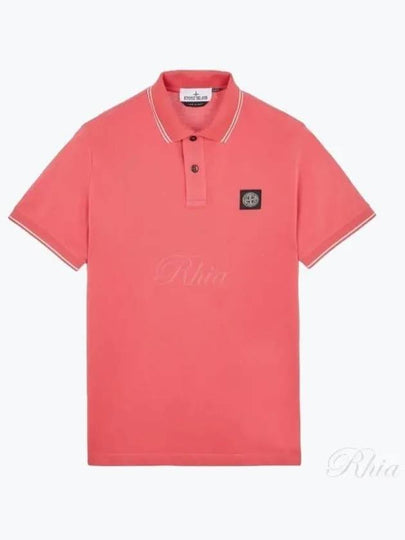 Men's Logo Patch Lining Short Sleeve Polo Shirt Cyclamen - STONE ISLAND - BALAAN 2