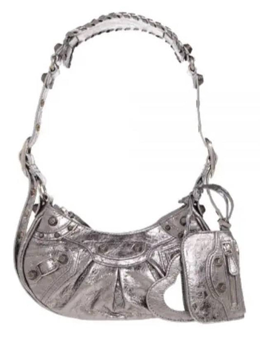 Metallic Le Cagol XS Lambskin Shoulder Bag Silver - BALENCIAGA - BALAAN 2