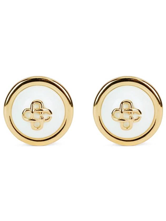 logo dome earrings white gold - CASABLANCA - BALAAN 2