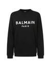 front logo crew neck sweatshirt black - BALMAIN - BALAAN.