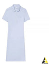 Women's Slim Fit Stretch Cotton Pique Polo Short Dress Light Blue - LACOSTE - BALAAN 2