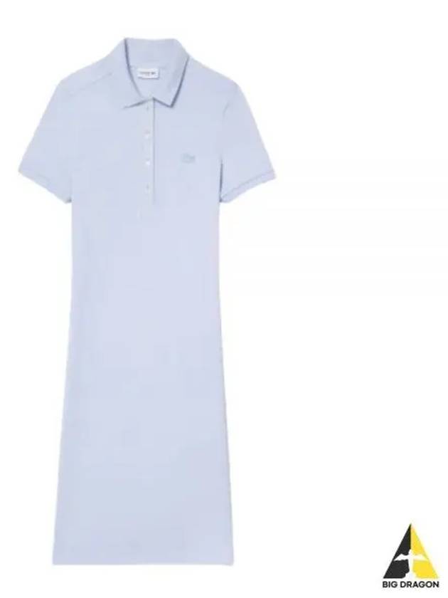 Stretch Cotton Pique Polo Dress EF5473 J2G Stretch cotton pique polo dress - LACOSTE - BALAAN 2