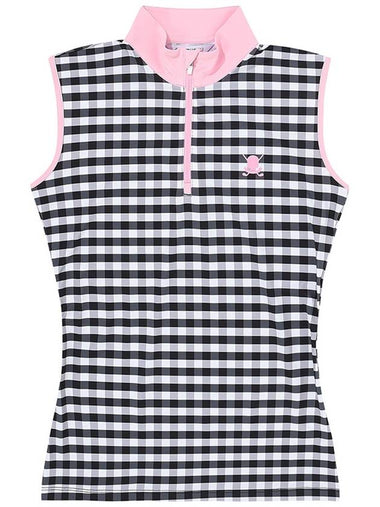 C23MTS009W Gingham Check Top Black - CHUCUCHU - BALAAN 1