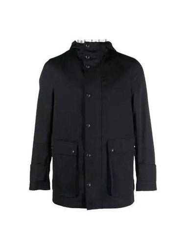 Tech Snap Button Jacket Navy MJO188A F0185 - THOM BROWNE - BALAAN 1