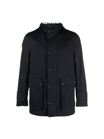 Jacket Tech Snap Button Navy - THOM BROWNE - BALAAN 1