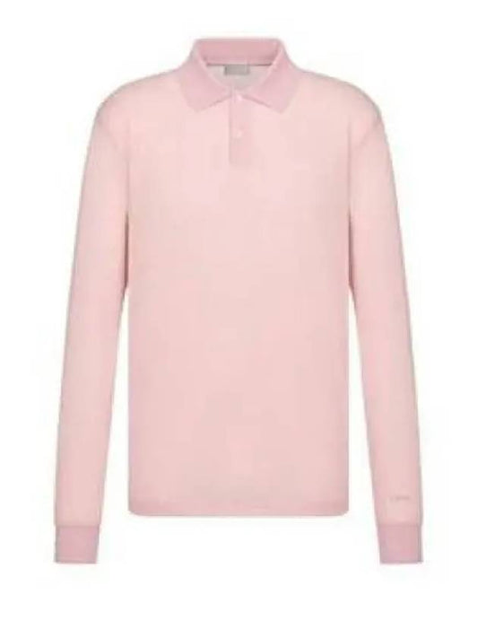 Men's Lightweight Cotton Blend Jersey Polo Shirt Pink - DIOR - BALAAN 2