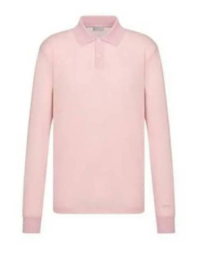 Men's Lightweight Cotton Blend Jersey Polo Shirt Pink - DIOR - BALAAN 2