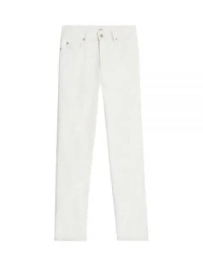 Cotton Straight Jeans White - AMI - BALAAN 2