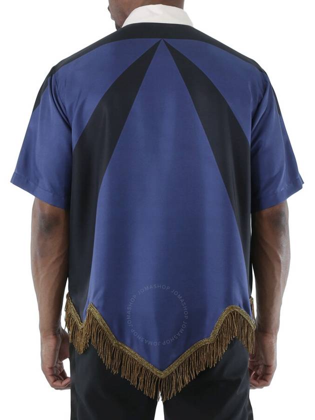 Men s Short Sleeve T Shirt Burberry Bullion Fringing Geometric Print Silk Tunic Size X Small - BURBERRY - BALAAN 3