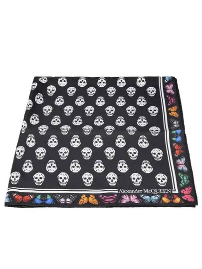 Skull Print Scarf Black - ALEXANDER MCQUEEN - BALAAN 2