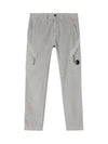 Men's Lens Wappen Corduroy Straight Pants Grey - CP COMPANY - BALAAN 3