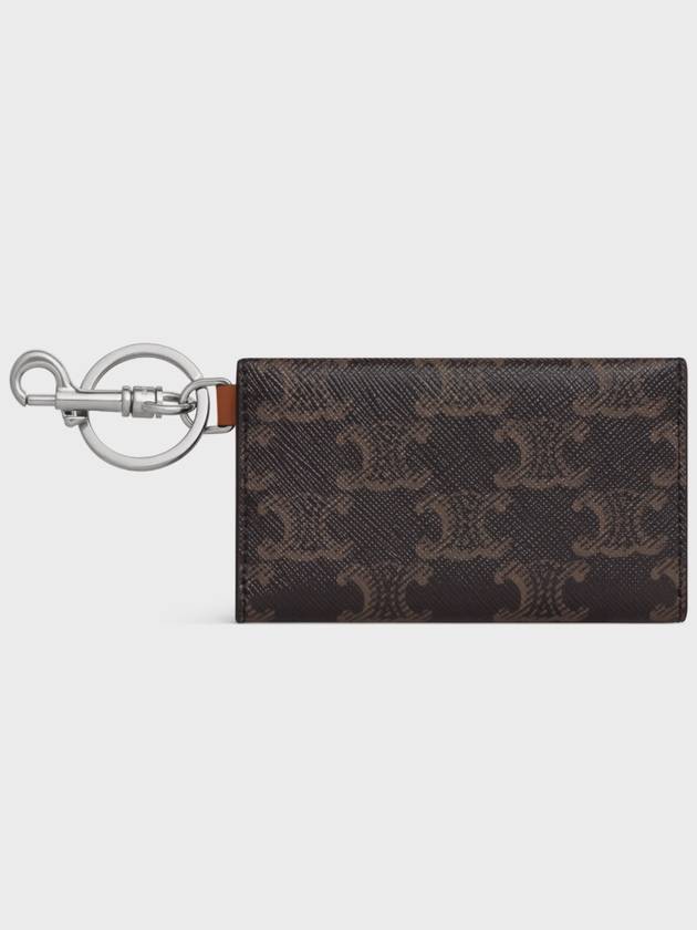 Keyring Pocket Card Business Holder Triomphe Calfskin Tan - CELINE - BALAAN 10