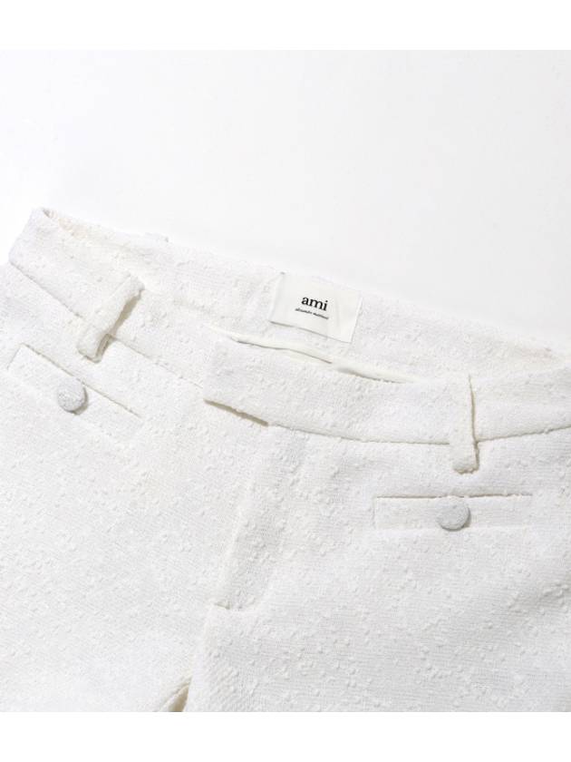 Boucle Shorts White - AMI - BALAAN 4